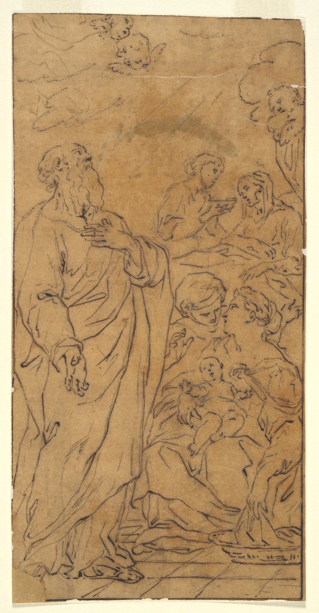Holy Family and Saint (Nativity of the Virgin), in Rome, S.Giovanni in Fonte by Unknown