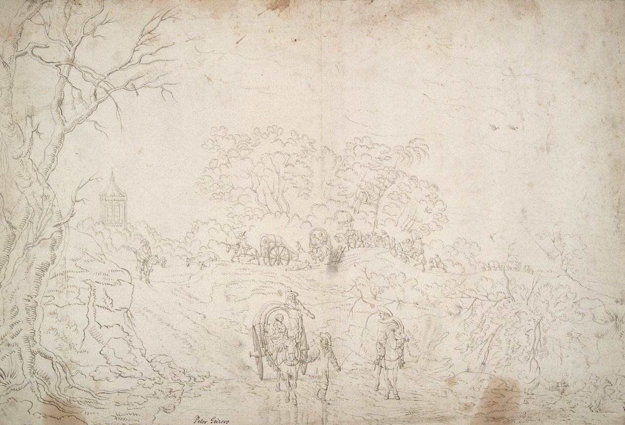 Landscape with Caravan by Unknown
