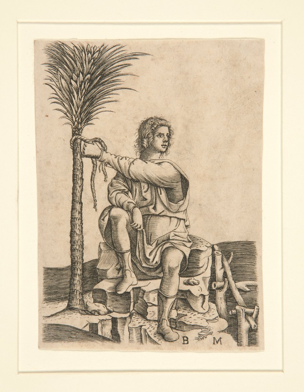 Man Seated by a Palm Tree by Unknown