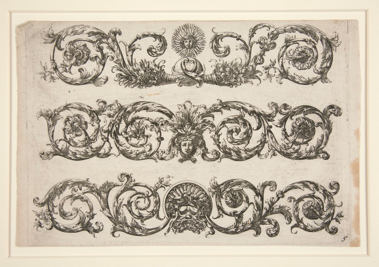 Ornamental Design with Floral Arabesques (Sun) by Unknown