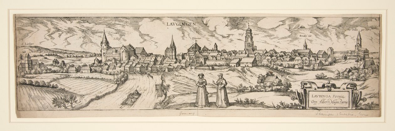 Untitled (Schloss Lienhart, etc. Townscape of Laugigen) by Unknown