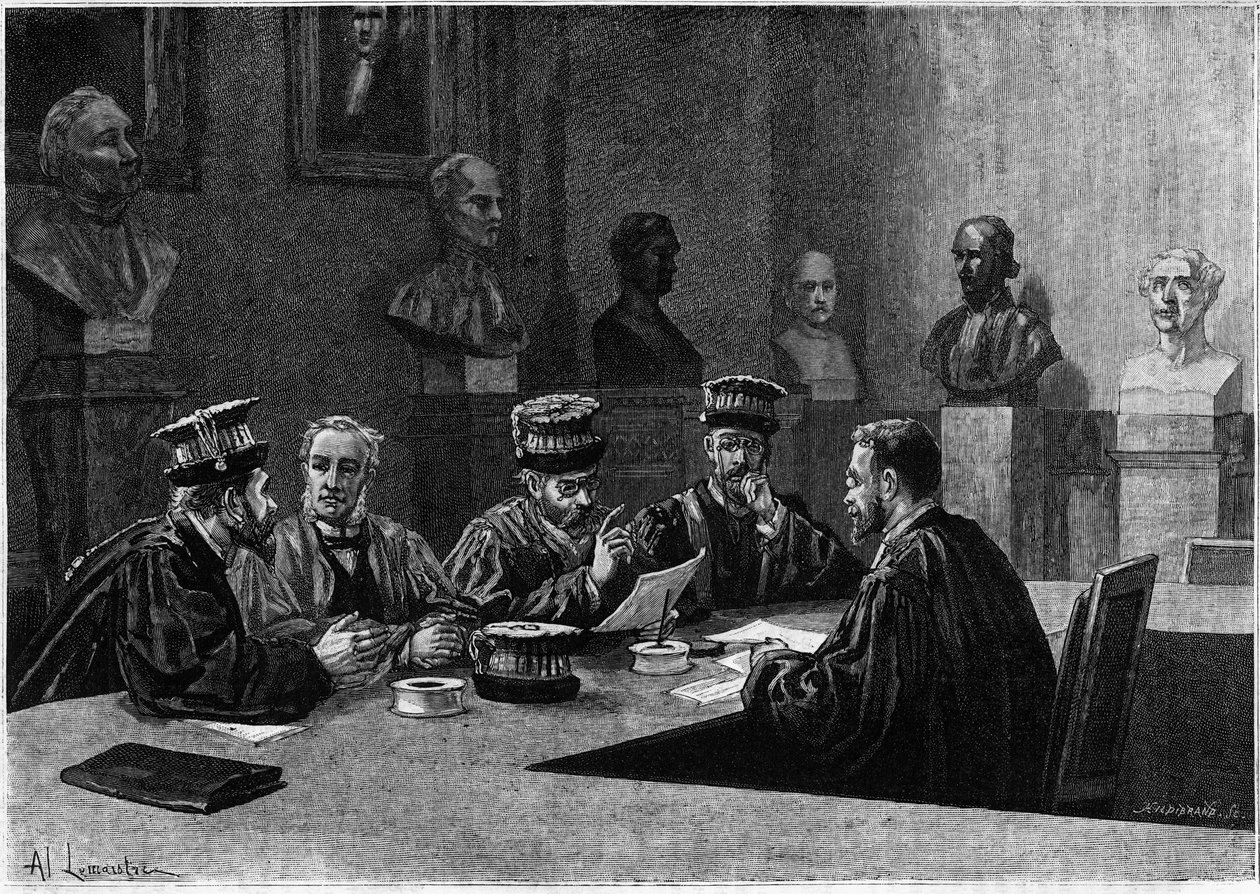A defence of these from the school of medicine of the Latin Quarter in Paris. Engraving in 