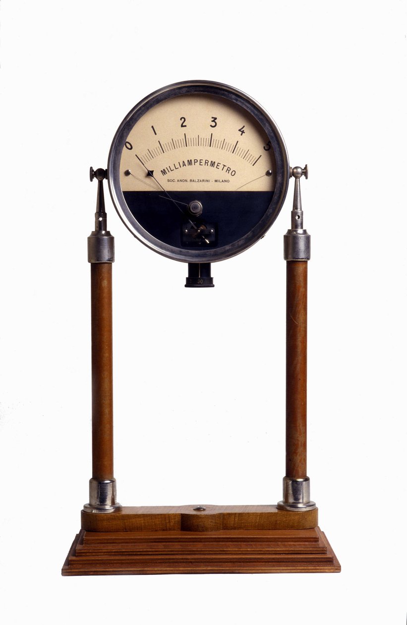 A milliamperemeter (or amperemeter): apparatus designed to calculate the intensity of the electric current by Unknown artist