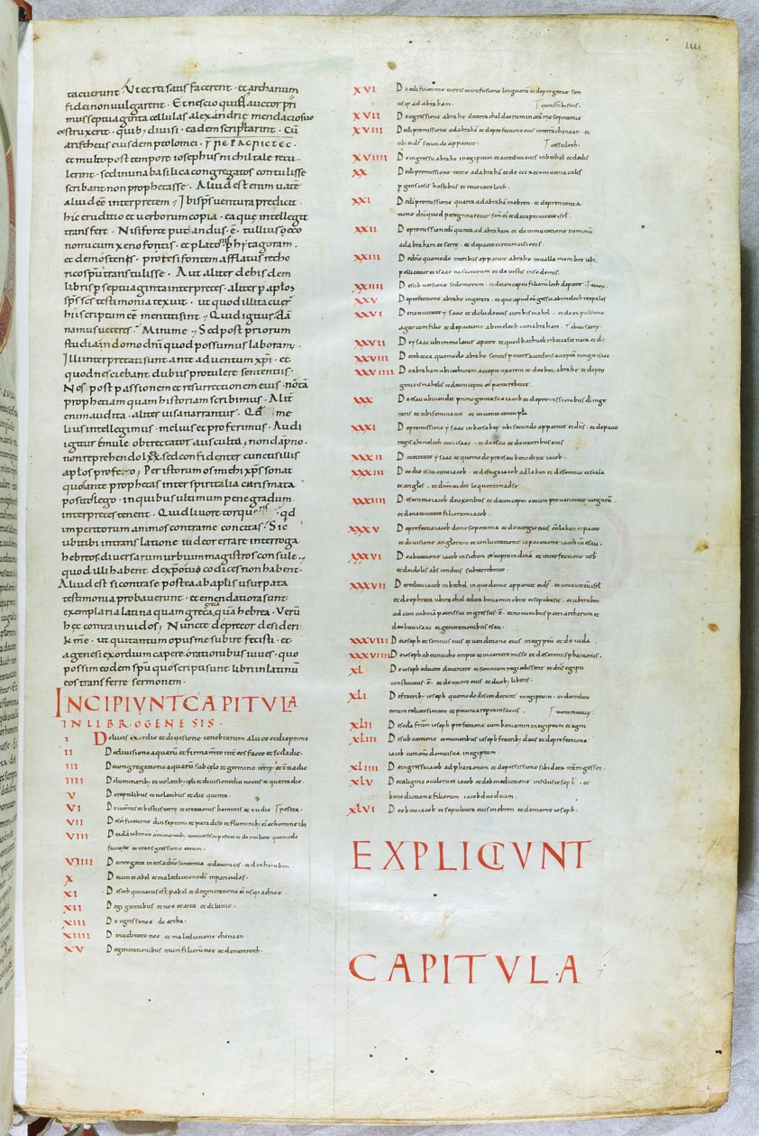 A Page from the 11th Century Bible with the Incipit Chapter of the Book of Genesis by Unknown artist