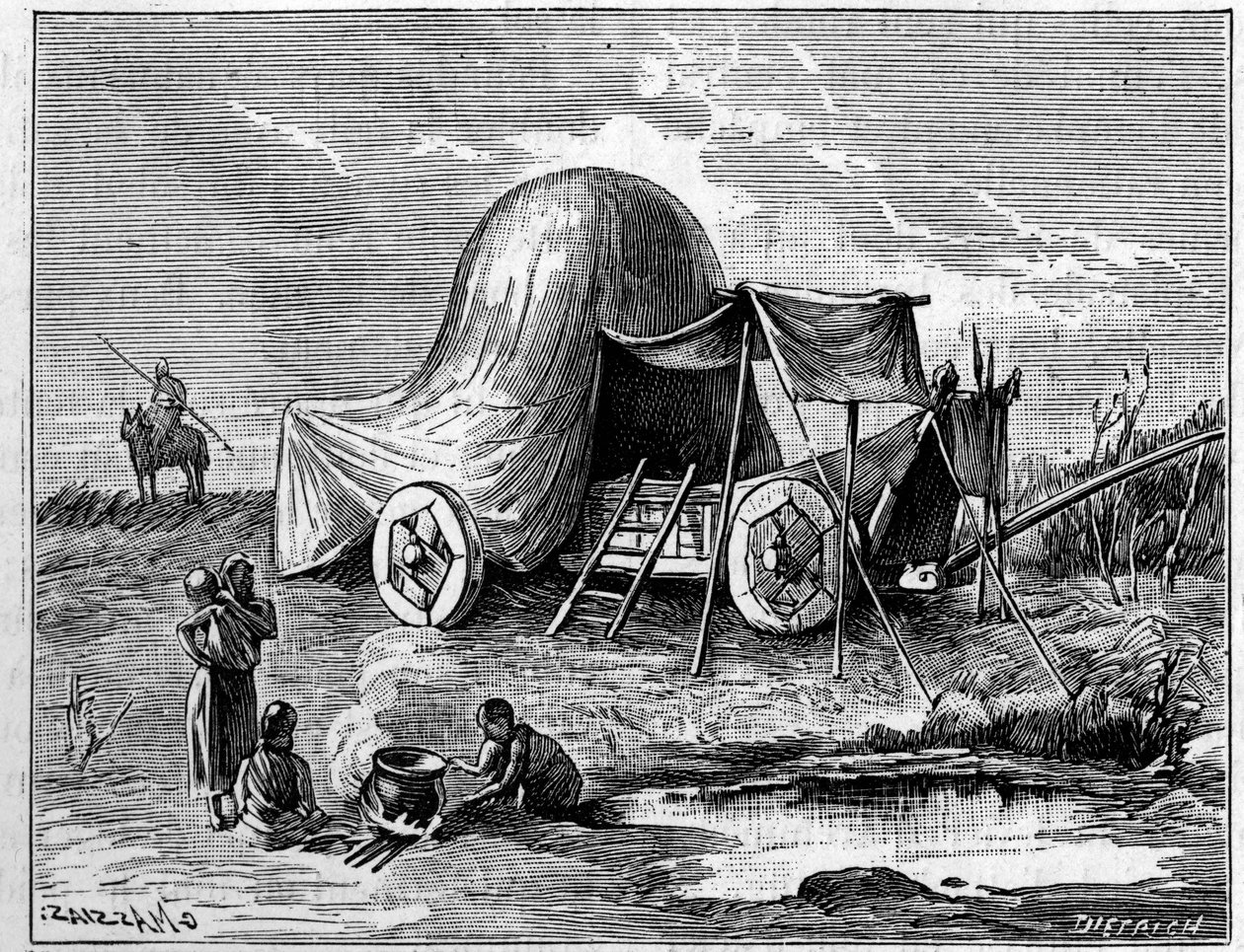 A Tent Mounted on a Trolley from the Time of the Gauls by Unknown artist