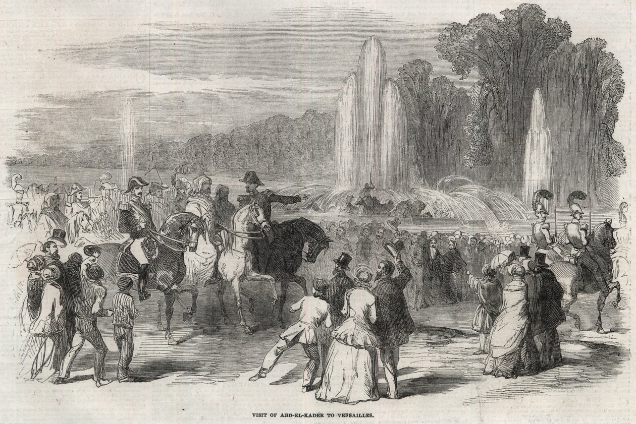 Abd al Qadir (1808-1883), Algerian freedom fighter, with war minister Alphonse Henri d