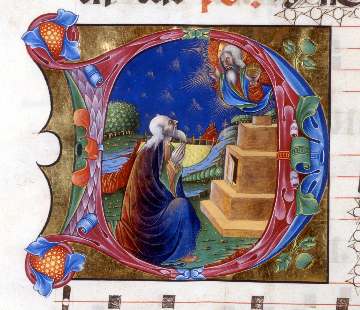 Abraham Invited by the Lord to Leave His Land. Miniature from a 15th Century Choir by Saint Augustine by Unknown artist