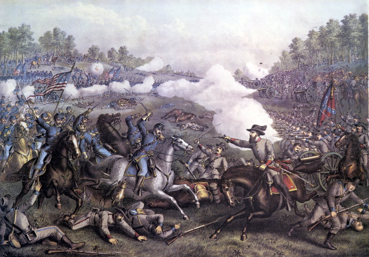 American Civil War: Battle of Opequon or Third Battle of Winchester, Virginia 19 Sept 1864. Engraving of the 19th Century by Unknown artist
