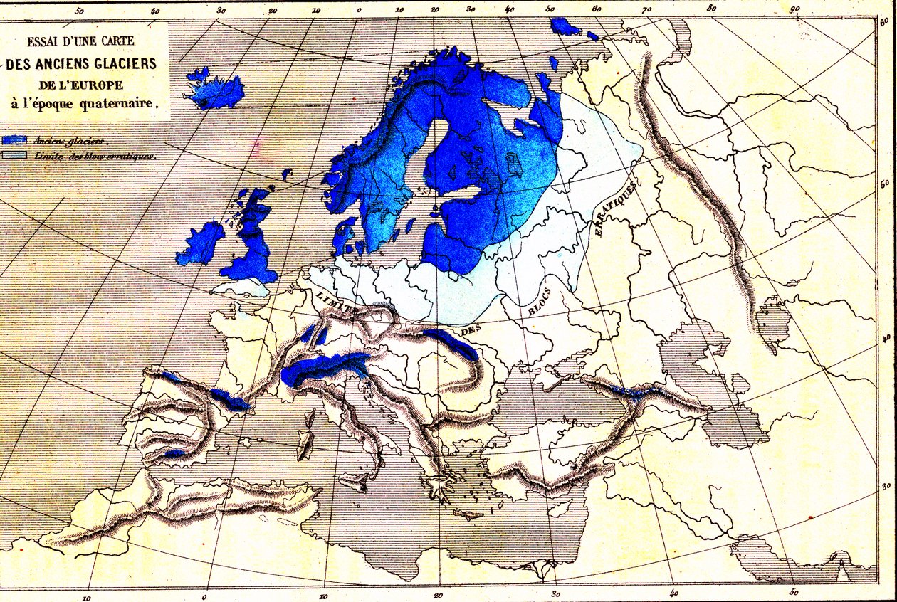 Ancient Glaciers of Europe, Quaternary Area by Unknown Artist