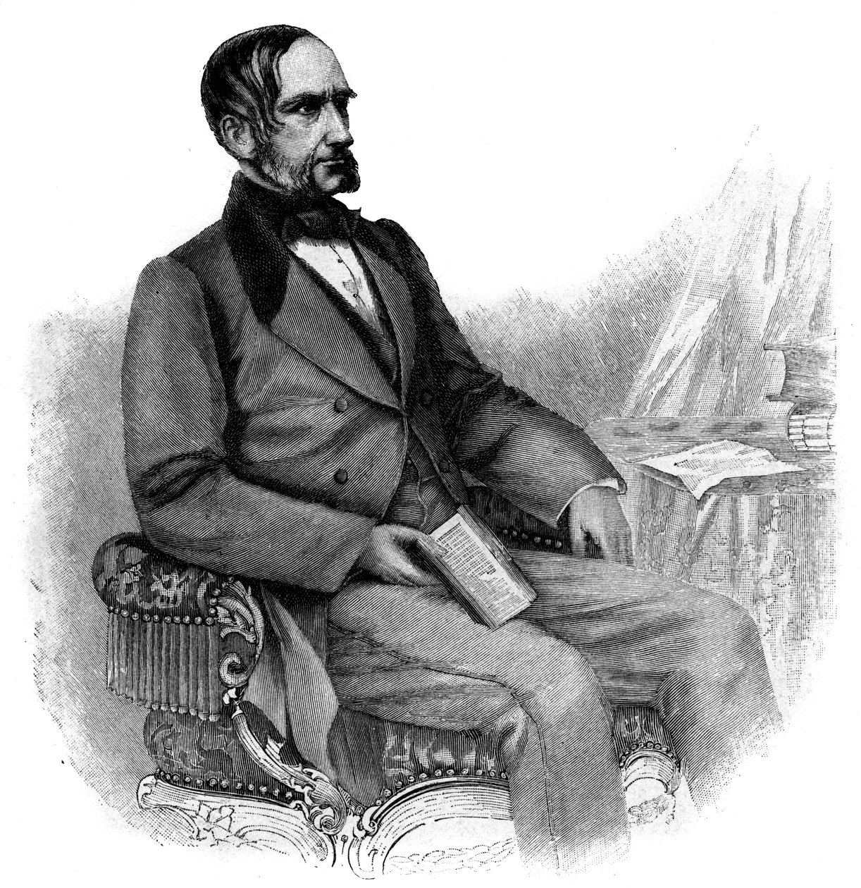 Anton von Schmerling, Austrian politician - engraving - Portrait of Anton von Schmerling (1805-1893), Austrian lawyer and politician by Unknown artist
