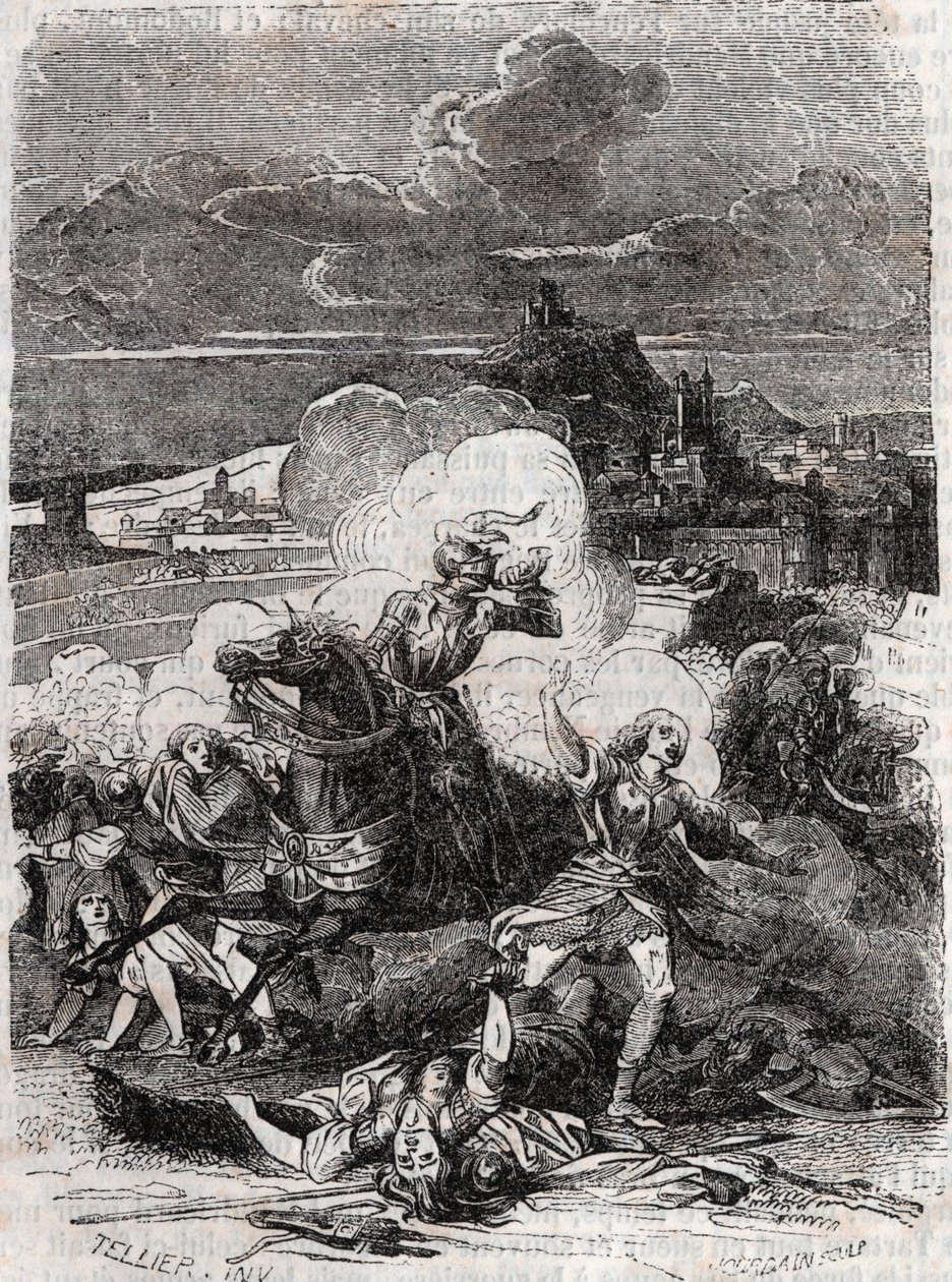 Astolphe makes homicidal women flee - 1851 engraving from 