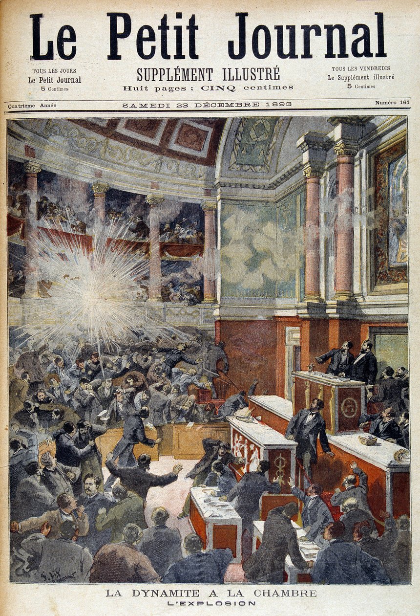 Attack in the House of Deputies. Explosion caused by a bomb posed by the anarchist Auguste Vaillant (1861-1894) - in 