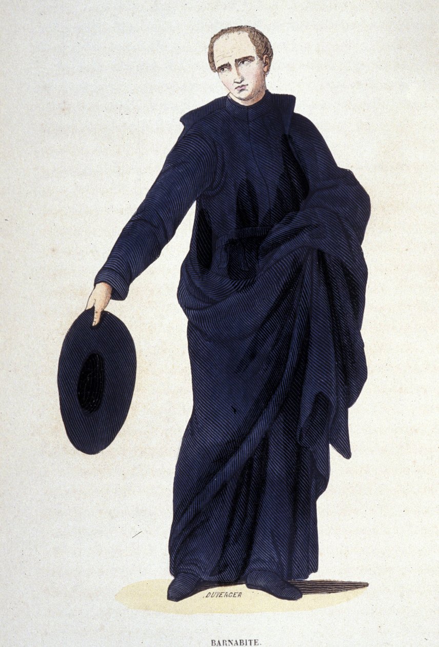 Barnabite. Engraving from an album on religious orders, Paris by Unknown artist