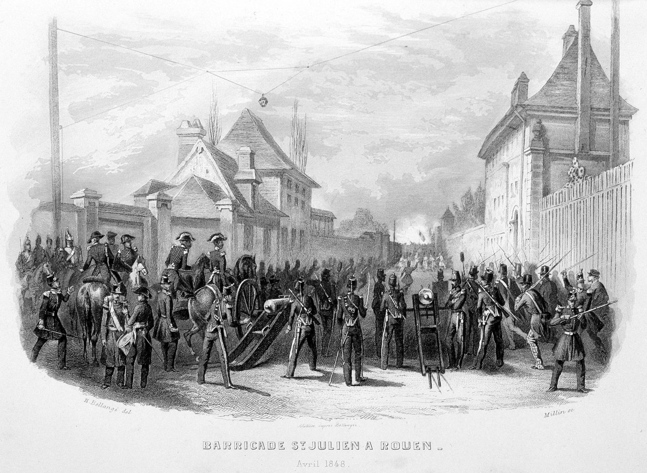 Barricade Saint Julien in Rouen, April 1848 - in 