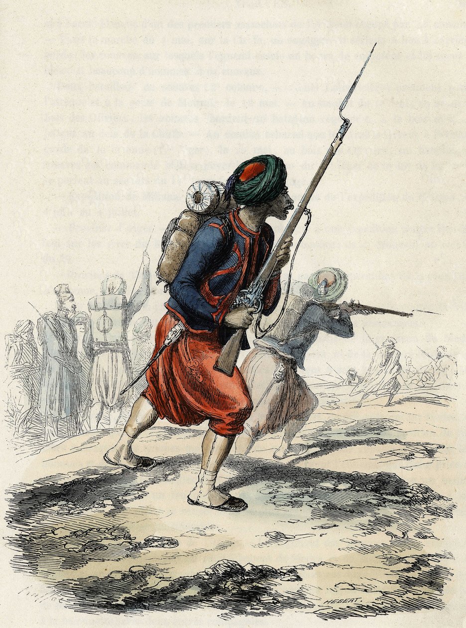 Battalion of Zouaves of the French Army, composed of natives, formed by General Clausel in 1830 for the expedition of the Atlas to Algeria, In 