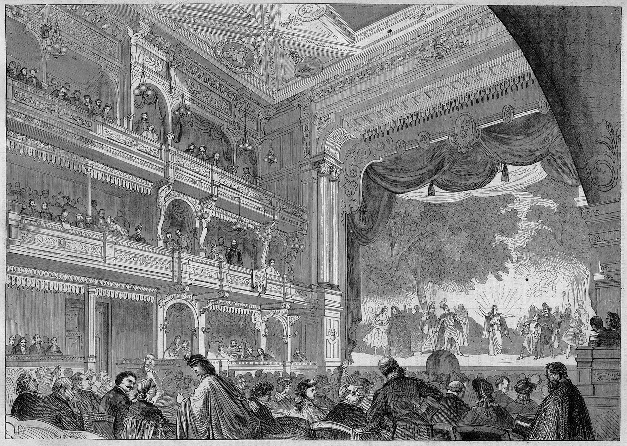 Berlin, view of the new hall of the Wallner Theatre rebuilt in 1865. In 