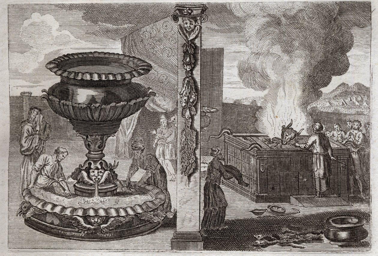 Bible of Royaumont, Old Testament: Altar of Perfumes. The figure of the two altars, the one of the perfumes, and the one of the burnt offerings. Illustration from 1811. by Unknown artist