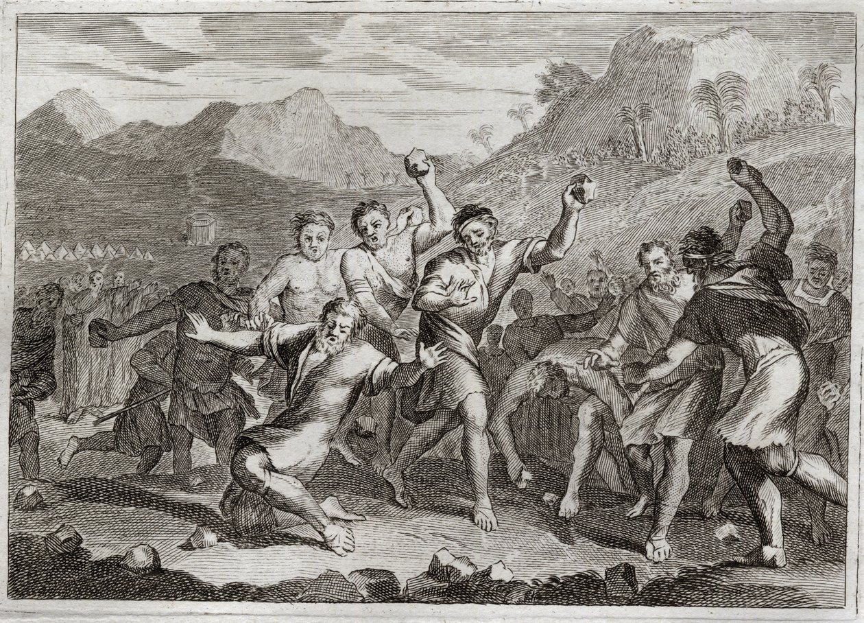 Bible of Royaumont, Old Testament: Blasphemer Stoned by Unknown artist