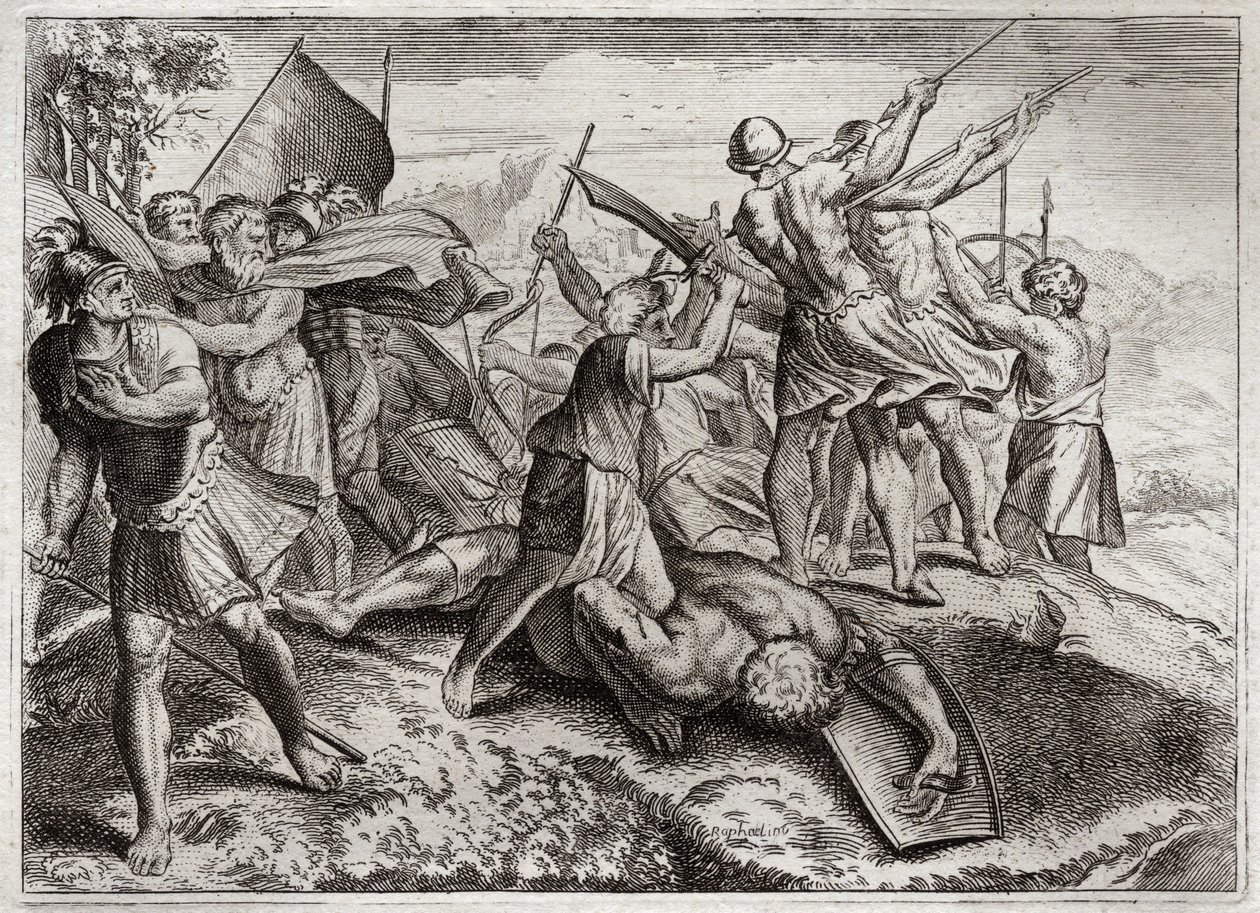 Bible of Royaumont, Old Testament: Jonathas Pontiff. Jonathas (Jonathan) succeeds his brother Judas Maccabee at the head of the revolt against the Seleucids. He won several victories. Diodote Tryphon finally surprises him by treason. by Unknown artist