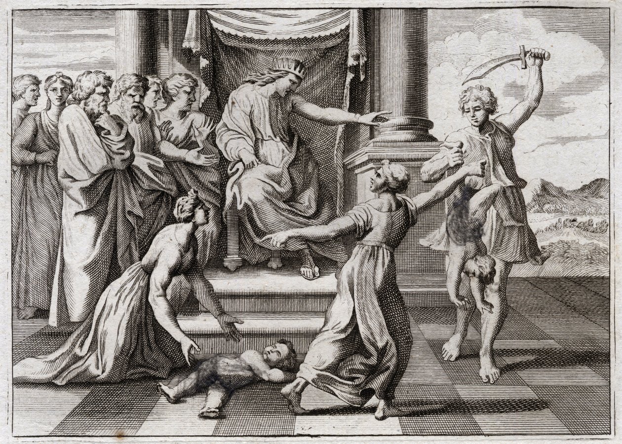 Bible of Royaumont, Old Testament: Judgment of Solomon. Solomon