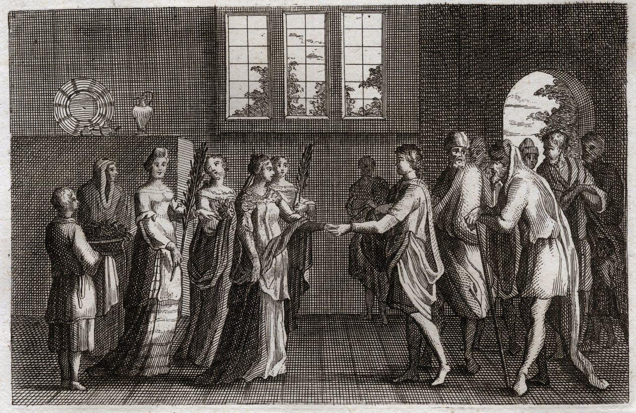 Bible of Royaumont, Old Testament: Marriage of Isaac (illustration from 1811) by Unknown artist