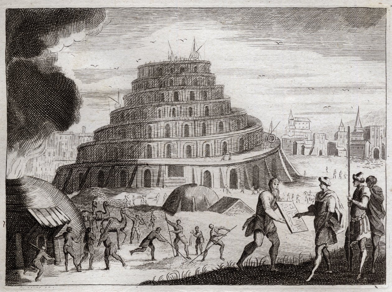 Bible of Royaumont, Old Testament: Tower of Babel by Unknown artist