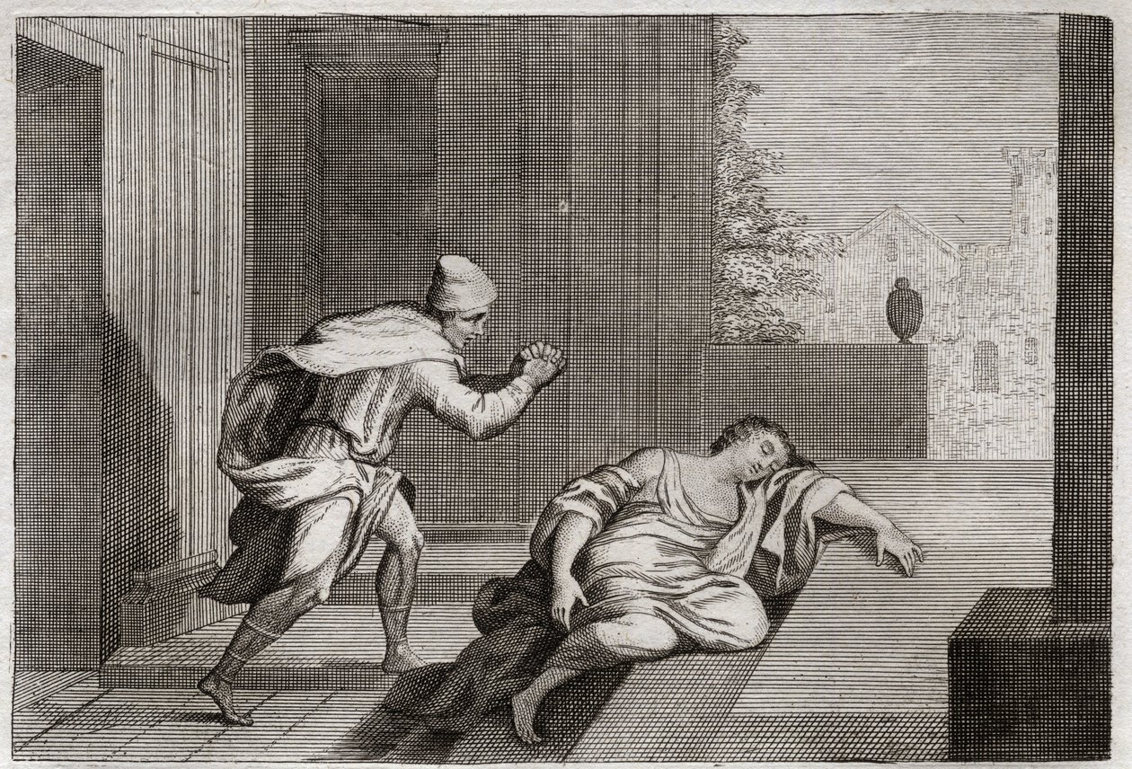 Bible of Royaumont, Old Testament: Woman of the Outraged Levite. Levite