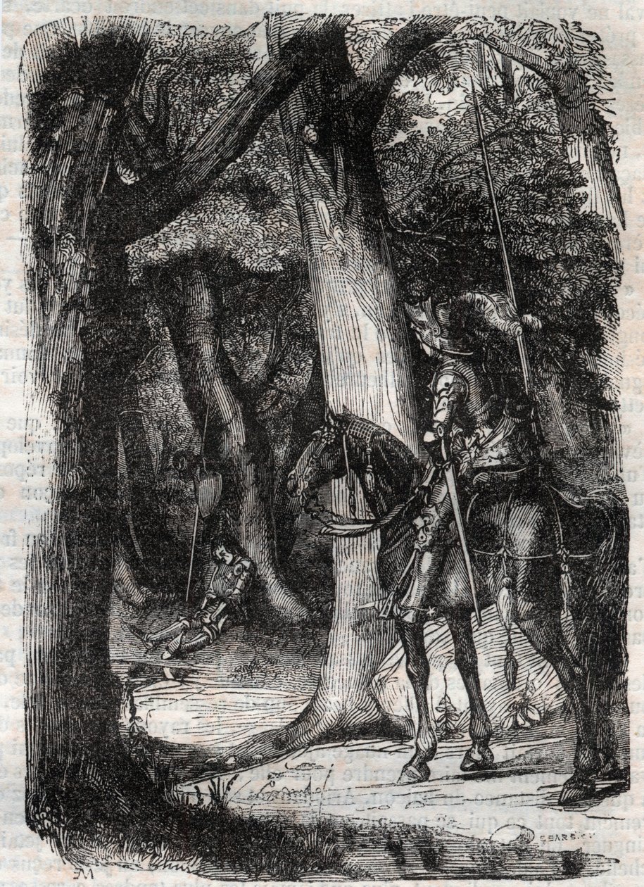 Bradamante sees Pinabel - engraving of 1851 from 
