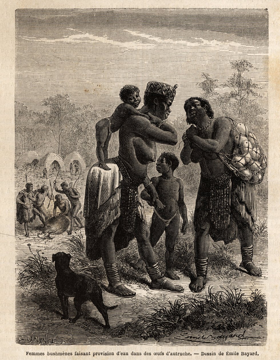 Bushmen Stocking Water in Ostrich Eggs by Unknown artist