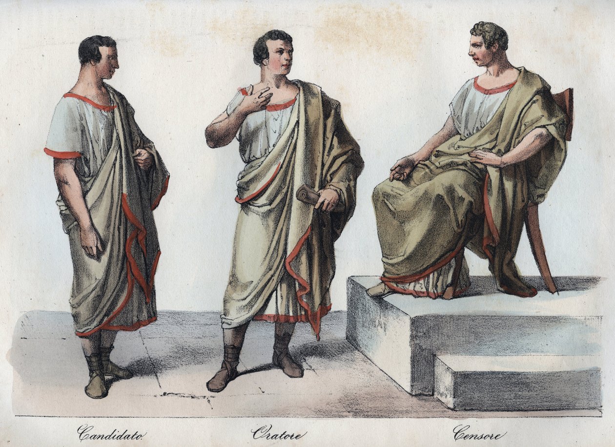 Candidates - Orator - Roman Censor - Engraving from 