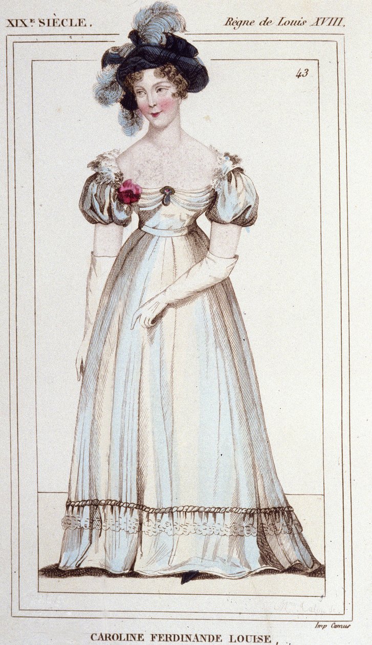 Caroline Ferdinande Louise of Naples, Duchess of Berry. Wife of the Duke of Berry. Engraving from 1830 by Unknown artist