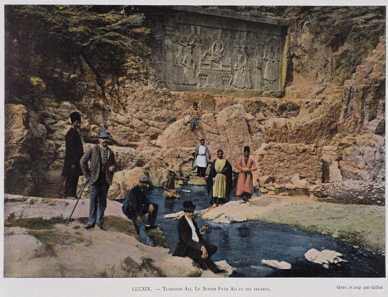 Chechan Alia, Shah Fath Ali and his children visiting an Egyptian monument by Unknown artist