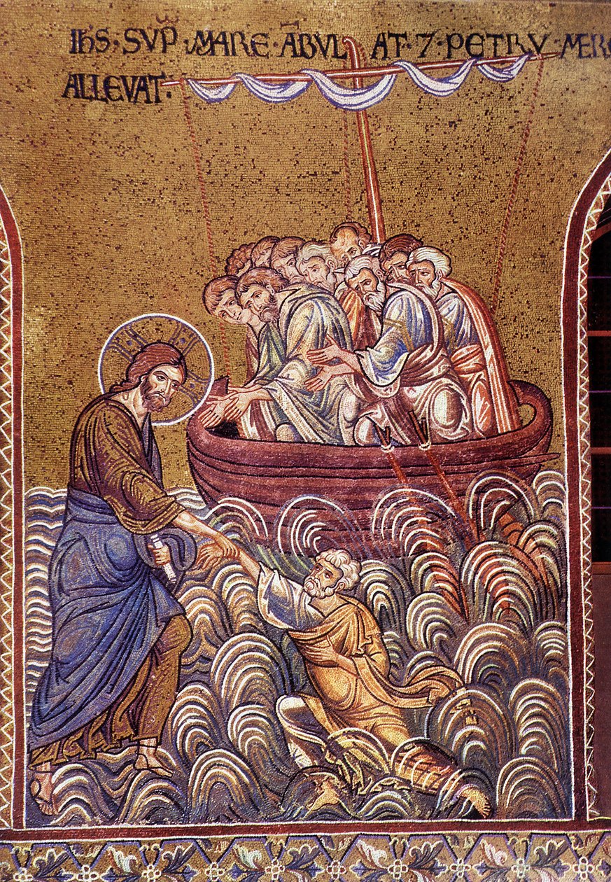 Christ walking on the waters by Unknown artist