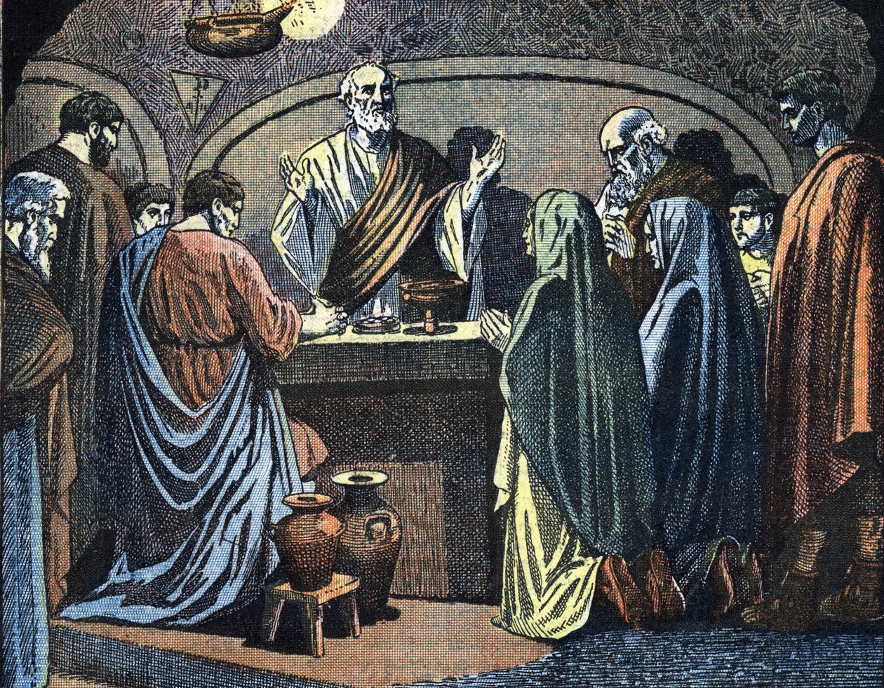 Christian in the Catacombs Celebrating Easter, Illustration from 