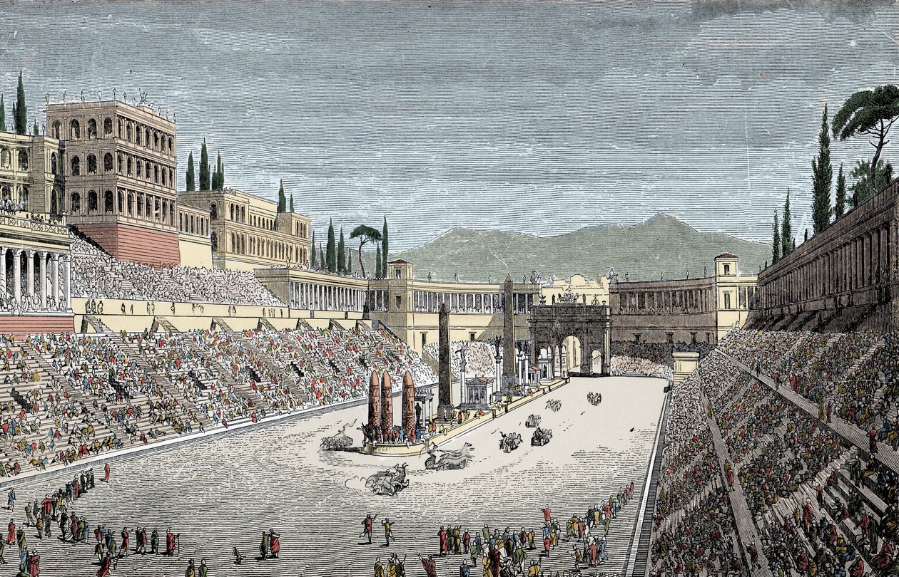 Circus Maximus - The great circus or Circus Maximus, in Rome, with a chariot race by Unknown artist