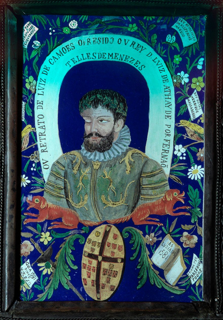 Collection of poems by the Portuguese poet Luis Vaz de Camoes. Decorated portrait. 16th century. Lisbon, National Museum of Ancient Art by Unknown artist