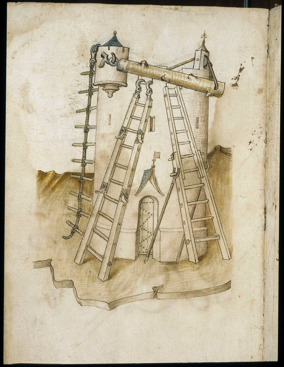 Construction work - Manuscript: parchment sheet of an engineer