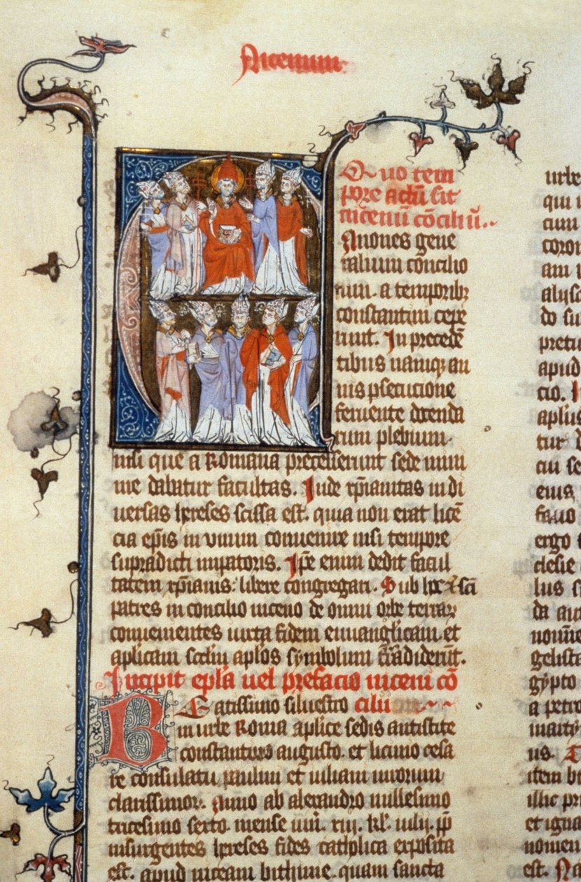 Council of Nicaea - manuscript illumination (ancient Latin translation of the first ecumenical councils attributed to Isidore), Middle Ages. B. Mr. Toulouse. Application for authorization to the Toulouse Municipal Library by Unknown artist
