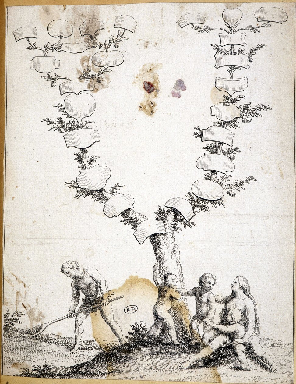 Couple with Children at the Foot of a Virgin Family Tree by Unknown artist