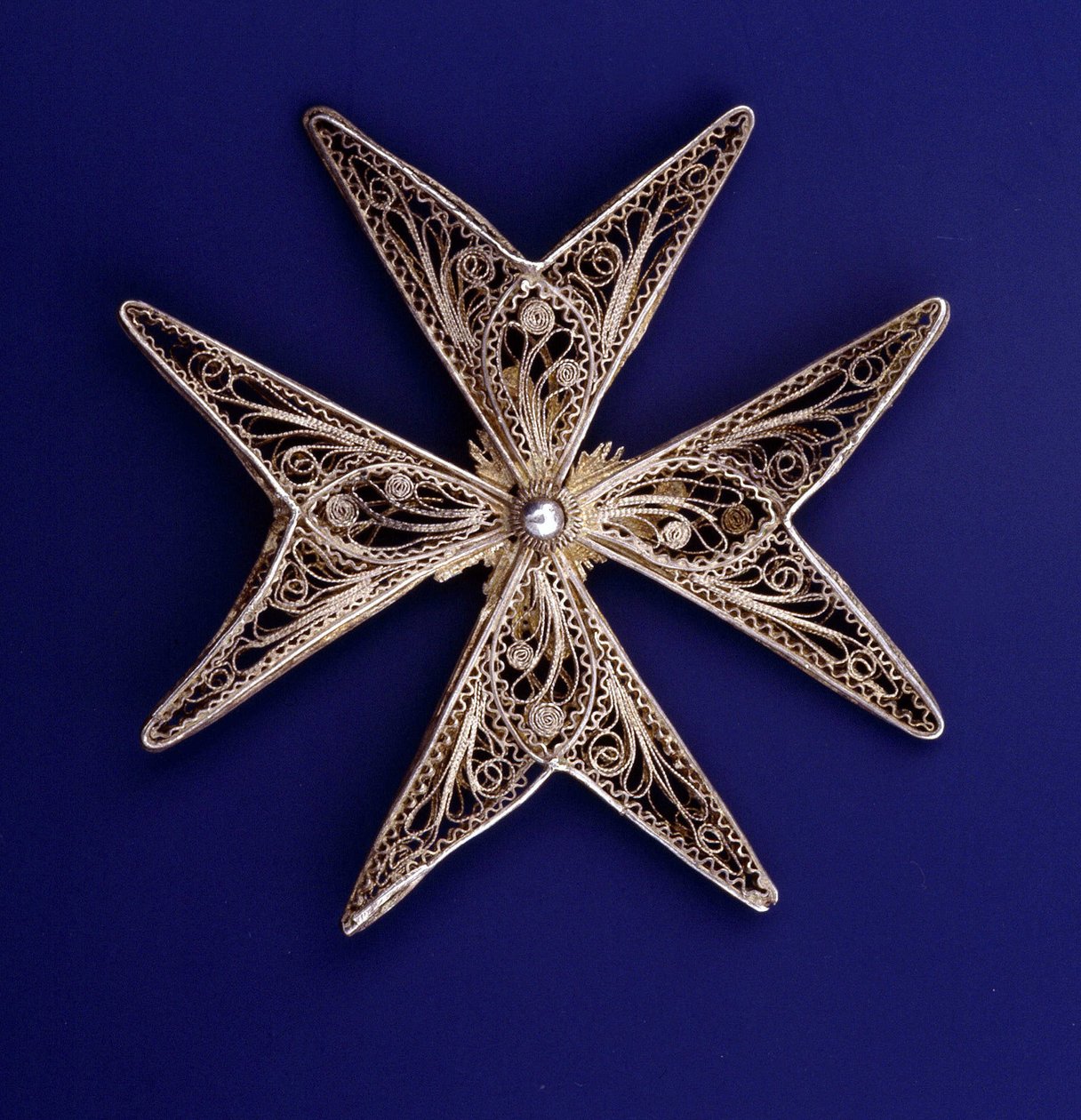 Cross of the Order of Malta silver filigree early 19th century