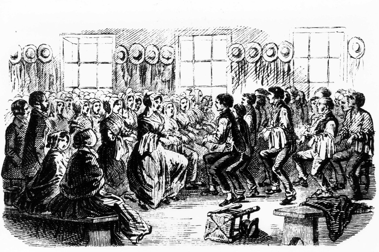 Dance Shakers. 19th century engraving by Unknown artist
