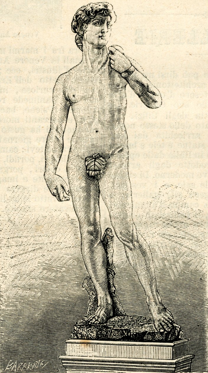 David, by Michelangelo Buonarroti, Piazza della Signoria, Florence, Tuscany, Italy by Unknown Artist