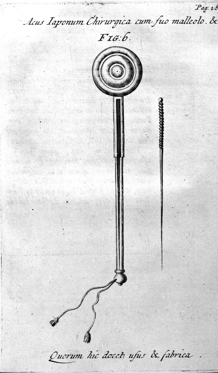 De Acupunctura by W. Ten Rhijne. London 1683. First Western text dealing with Acupuncture by Unknown artist