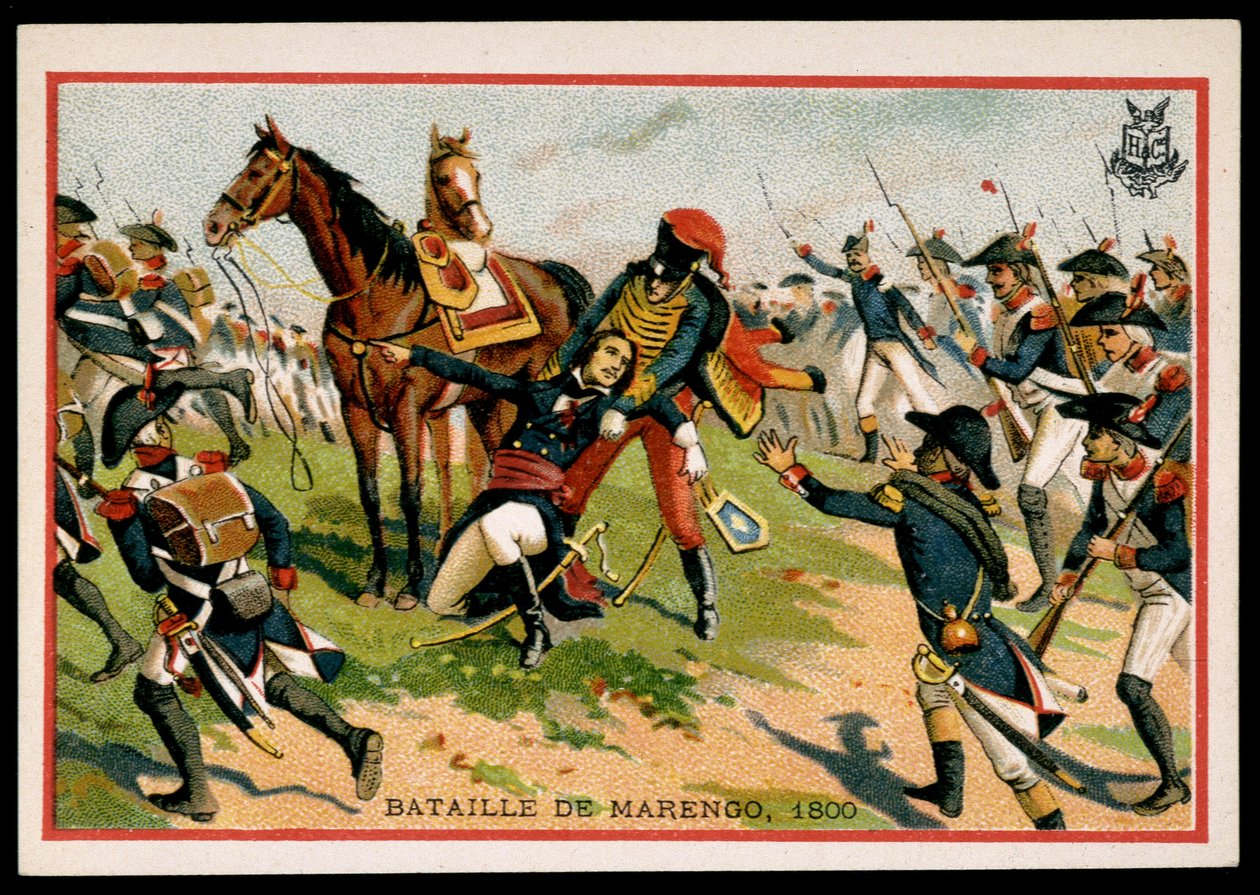 Death of General Charles Antoine Desaix de Veygoux at the Battle of Marengo (chromo., late 19th century) by Unknown artist