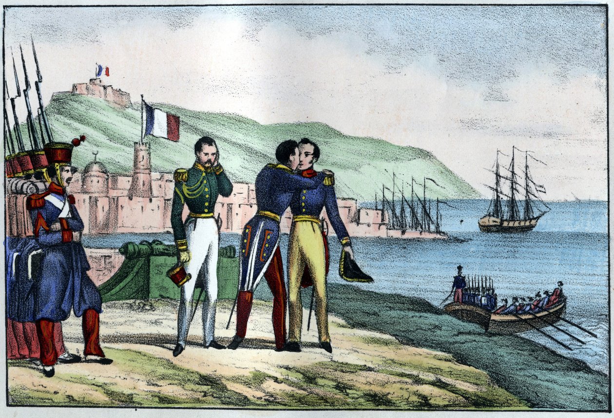Departure of Louis Auguste, Count of Bourmont (Maréchal de Bourmont) (1773-1846) from Algeria in 1830. in 