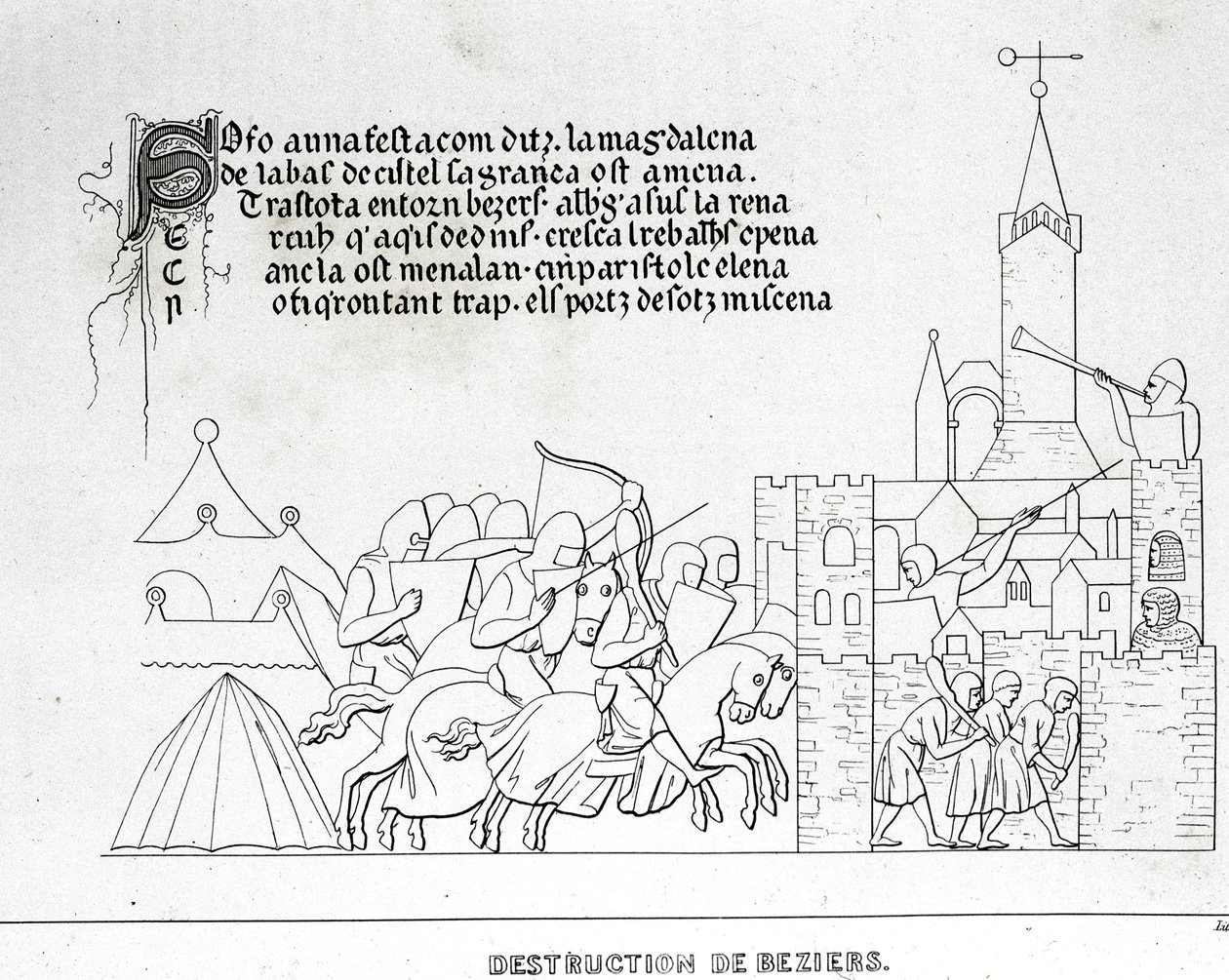 Destruction of Béziers by Unknown artist
