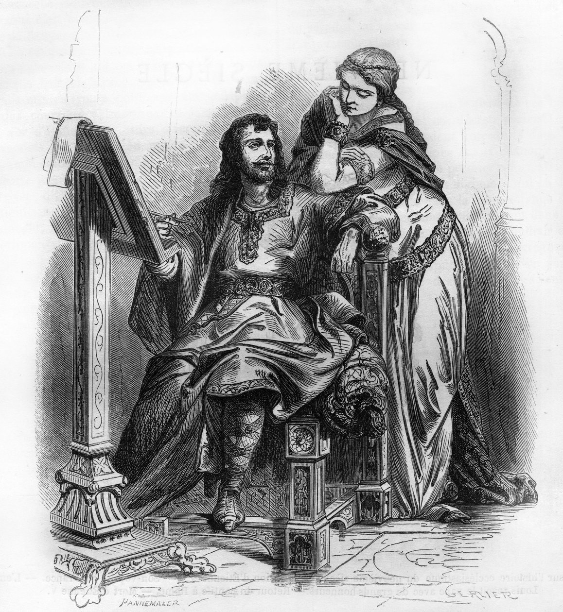 Eginhard (Einhard, Einhart, Einard, 775-840) historian of the Carolingian period with Emma (Imma) his wife by Unknown artist