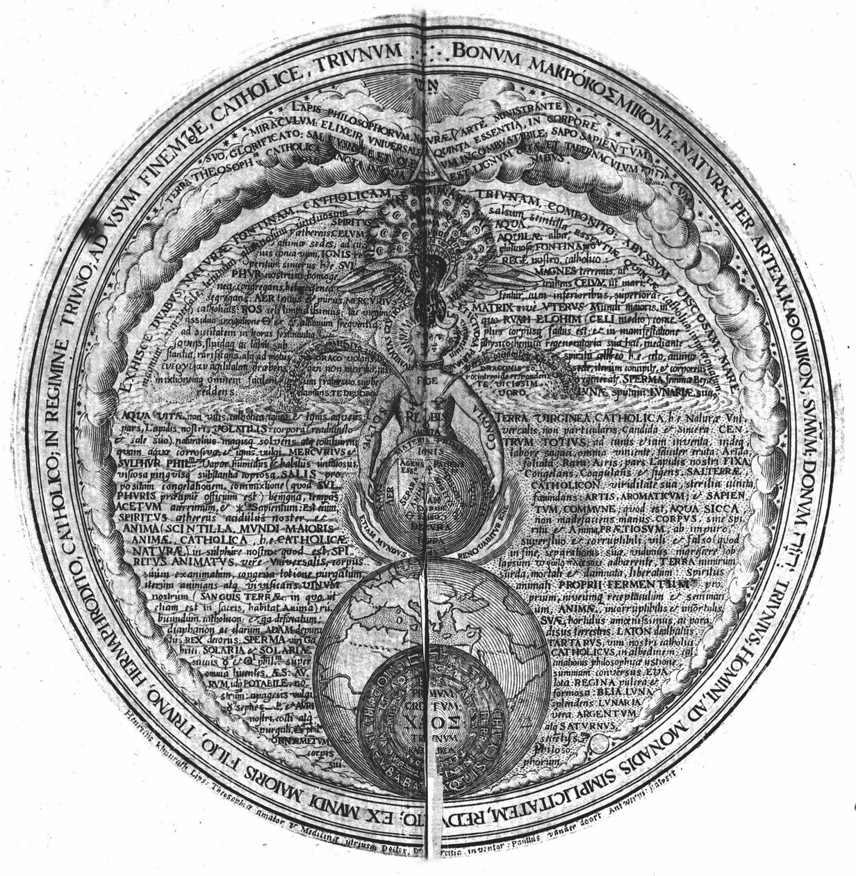 Engraving of the “Amphitheatrum sapientiae aeternae” (Amphitheatre of eternal wisdom) by Unknown artist