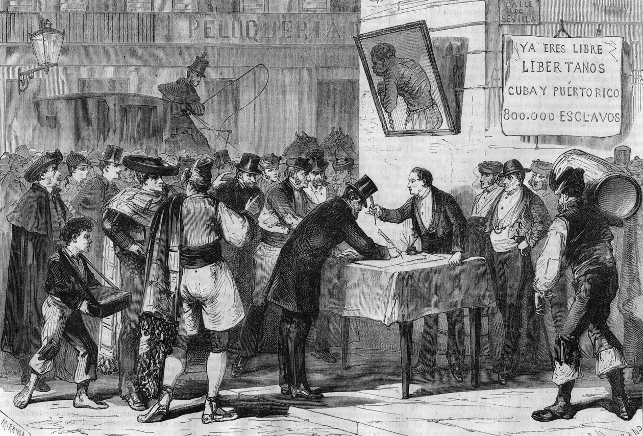 Events in Spain in 1885: public subscription in Madrid for the purchase of slaves from Cuba and Puerto Rico by Unknown artist