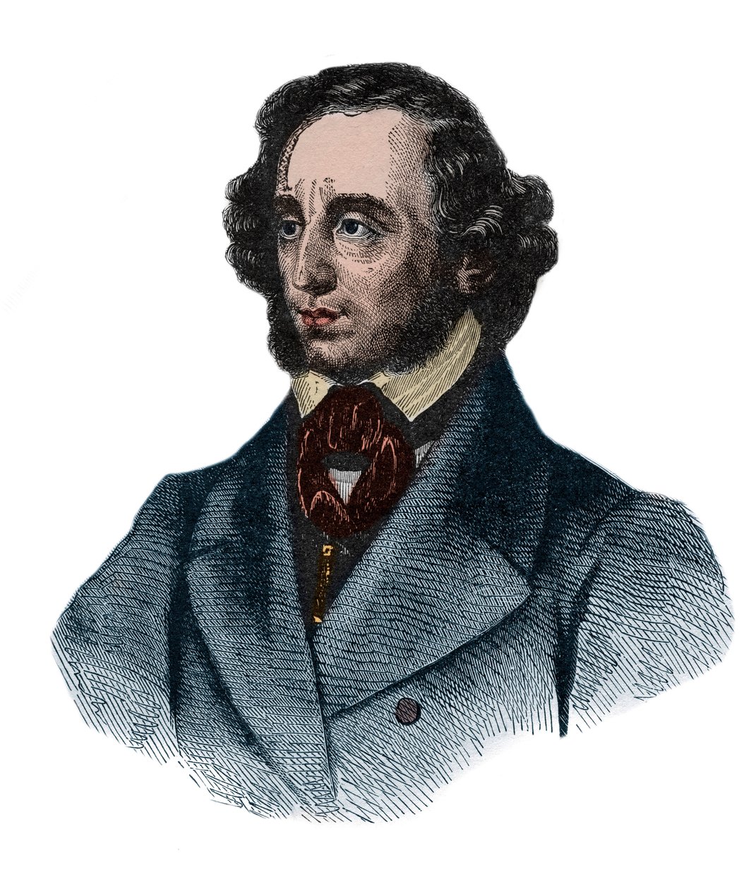 Felix Mendelssohn Bartholdy (1809-1847), color lithograph by Unknown artist